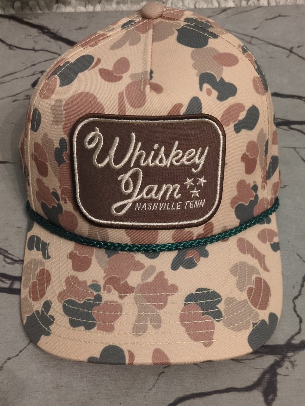 Whiskey Jam Nashville Tenn Camouflage Rope Trucker Hat